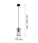 Lampy zewnętrzne wiszące - Argon NORFOLK 8751 lampa wisząca ogrodowa 1 pł., czarny + transparentny E27 (nie zawiera źródła światła) / 230V aluminium - product 6
