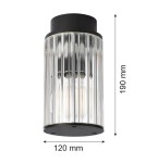 Lampy zewnętrzne sufitowe - Argon NORFOLK 8773 plafon 1 pł., czarny + transparentny E27 (nie zawiera źródła światła) / 230V aluminium lakierowane, szk - product 6