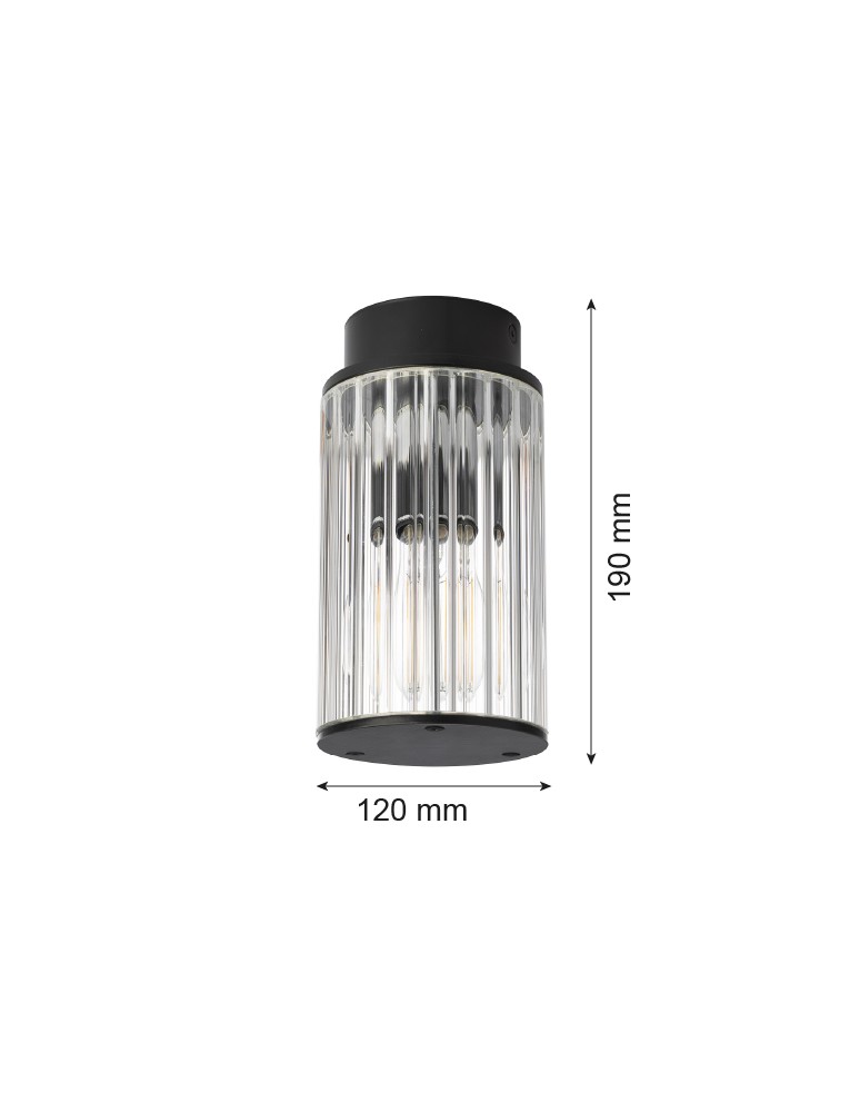 Argon NORFOLK 8773 plafon 1 pł., czarny + transparentny E27 (nie zawiera źródła światła) / 230V aluminium lakierowane, szk