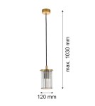 Argon NORFOLK 8755 lampa wisząca ogrodowa 1 pł., złoty + transparentny E27 (nie zawiera źródła światła) / 230V aluminium Argon NORFOLK 8755 lampa wisząca ogrodowa 1 pł., złoty + transparentny E27 (nie zawiera źródła światła) / 230V aluminium
