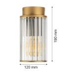 Lampy zewnętrzne sufitowe - Argon NORFOLK 8774 plafon 1 pł., złoty + transparentny E27 (nie zawiera źródła światła) / 230V aluminium lakierowane, szk - product 6