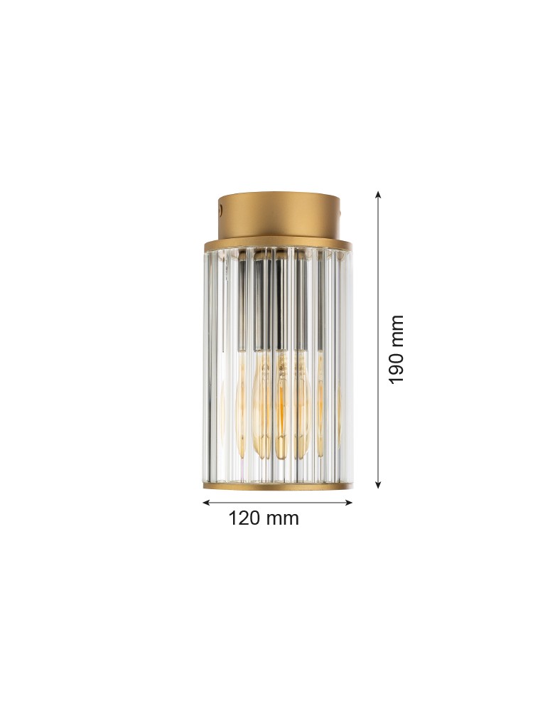 Argon NORFOLK 8774 plafon 1 pł., złoty + transparentny E27 (nie zawiera źródła światła) / 230V aluminium lakierowane, szk