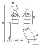 Lampy ogrodowe stojące - SU-MA CADIZ K 5002/3/Z Stojąca - product 5