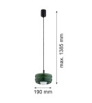 Lampy wiszące pojedyncze - Argon TEVO 8815 lampa wisząca 1 pł., butelkowa zieleń, opal mat G9 (nie zawiera źródła światła) / 230V szkło, stal laki - product 7