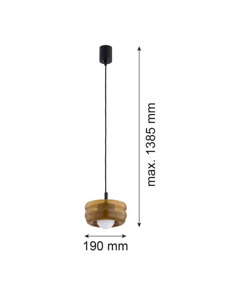 Argon TEVO 8816 lampa wisząca 1 pł., bursztyn kryjący, opal mat G9 (nie zawiera źródła światła) / 230V szkło, stal laki Argon TEVO 8816 lampa wisząca 1 pł., bursztyn kryjący, opal mat G9 (nie zawiera źródła światła) / 230V szkło, stal laki