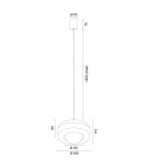 Argon TEVO 8816 lampa wisząca 1 pł., bursztyn kryjący, opal mat G9 (nie zawiera źródła światła) / 230V szkło, stal laki Argon TEVO 8816 lampa wisząca 1 pł., bursztyn kryjący, opal mat G9 (nie zawiera źródła światła) / 230V szkło, stal laki