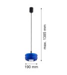 Lampy wiszące pojedyncze - Argon TEVO 8818 lampa wiszaca 1 pł., kobalt, opal mat G9 (nie zawiera źródła światła) / 230V szkło, stal lakierowana - product 6