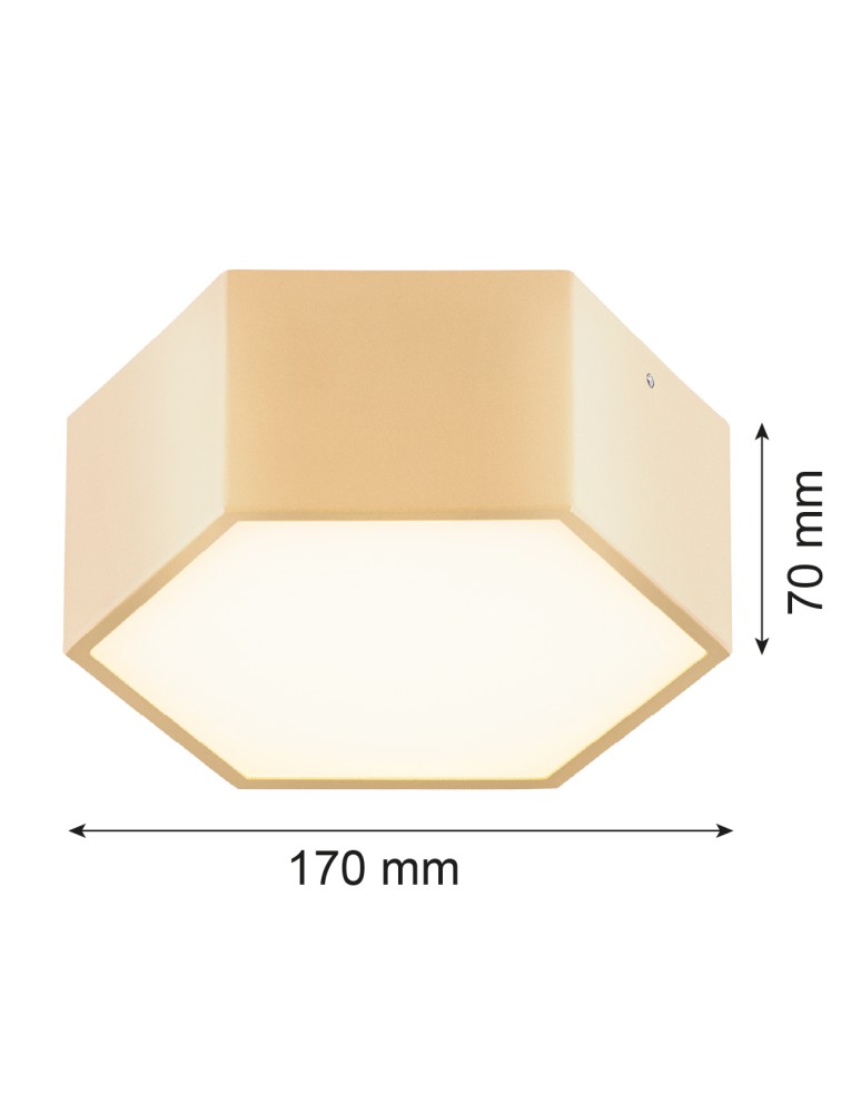 Argon LIBERO 8808 plafon LED, złoty LED (zintegrowany) 230V / 1150 lm / 3000 K stal lakierowana, szkło Argon LIBERO 8808 plafon LED, złoty LED (zintegrowany) 230V / 1150 lm / 3000 K stal lakierowana, szkło