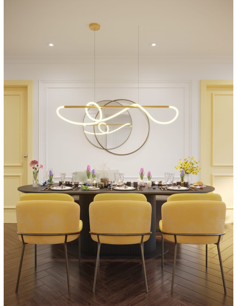 Lampy wiszące designerskie - Maxlight Lampa Wisząca Laguna Złota P0614 - product kolory-swiatla.pl 2