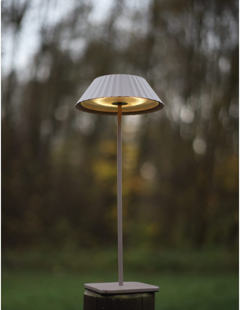 Lampy ogrodowe przenośne - Maxlight Lampa Stołowa Muffin Taupe IP44 T0065 - product kolory-swiatla.pl 2