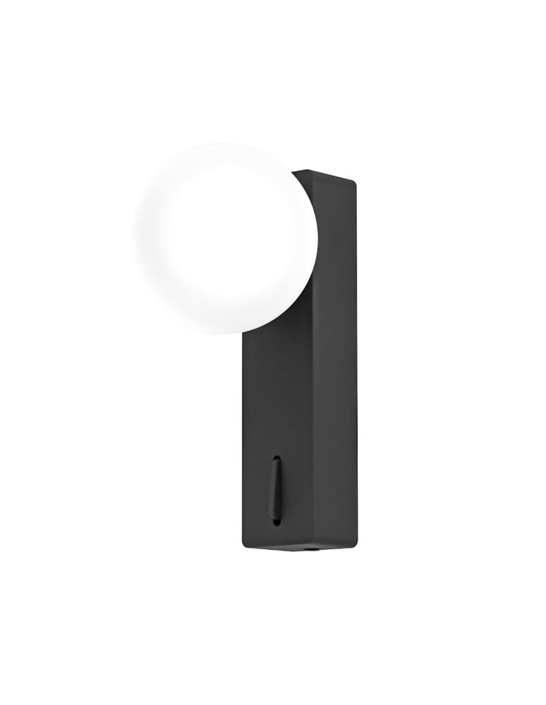 Open Design Highlights Boletta Parette Nero Switch Kinkiet 1xG9 Max 8W LED 230V Biały Opal|Czarny OR85570 Open Design Highlights Boletta Parette Nero Switch Kinkiet 1xG9 Max 8W LED 230V Biały Opal|Czarny OR85570