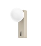 Kinkiety do sypialni - Open Design Highlights Boletta Parette Toupe Switch Kinkiet 1xG9 Max 8W LED 230V Biały Opal|Czarny|Toupe OR85587 - product 1