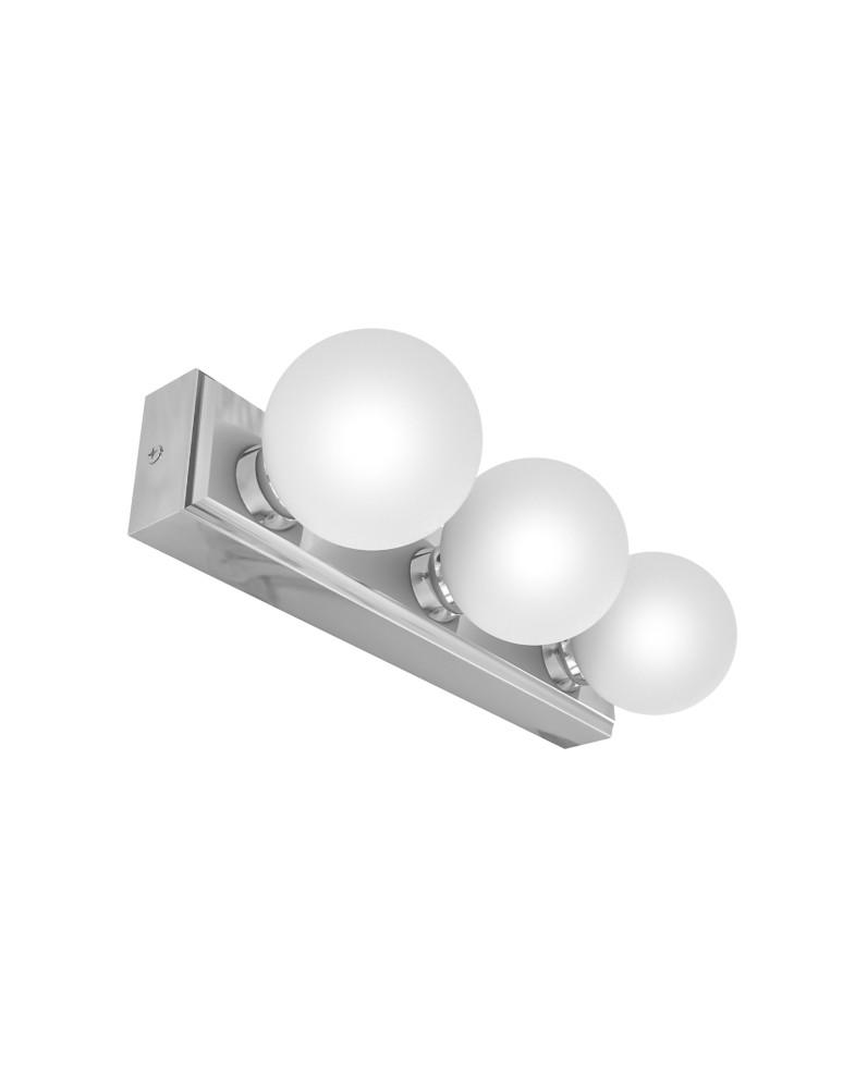 Open Design Highlights Merino Parette Cromo 30 IP44 Kinkiet 3XG9 Max 8W LED 230V Biały Opal|Chrom OR85709
