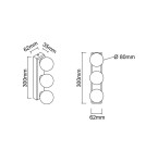 Kinkiety łazienkowe - Open Design Highlights Merino Parette Cromo 30 IP44 Kinkiet 3XG9 Max 8W LED 230V Biały Opal|Chrom OR85709 - product 4