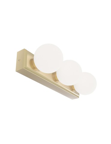 Open Design Highlights Merino Parette Old Gold 30 IP44 Kinkiet 3XG9 Max 8W LED 230V Biały Opal|Złoto Satynowe OR85716