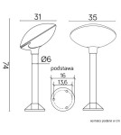 Lampy ogrodowe stojące - SU-MA Tao TAO 3 74 cm Stojąca - produkt 4