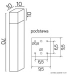 Lampy ogrodowe stojące - SU-MA CUBE MAX 70cm 1x20W E27 230V Ciemny popiel CB-MAX 700 DG Stojąca - produkt 4
