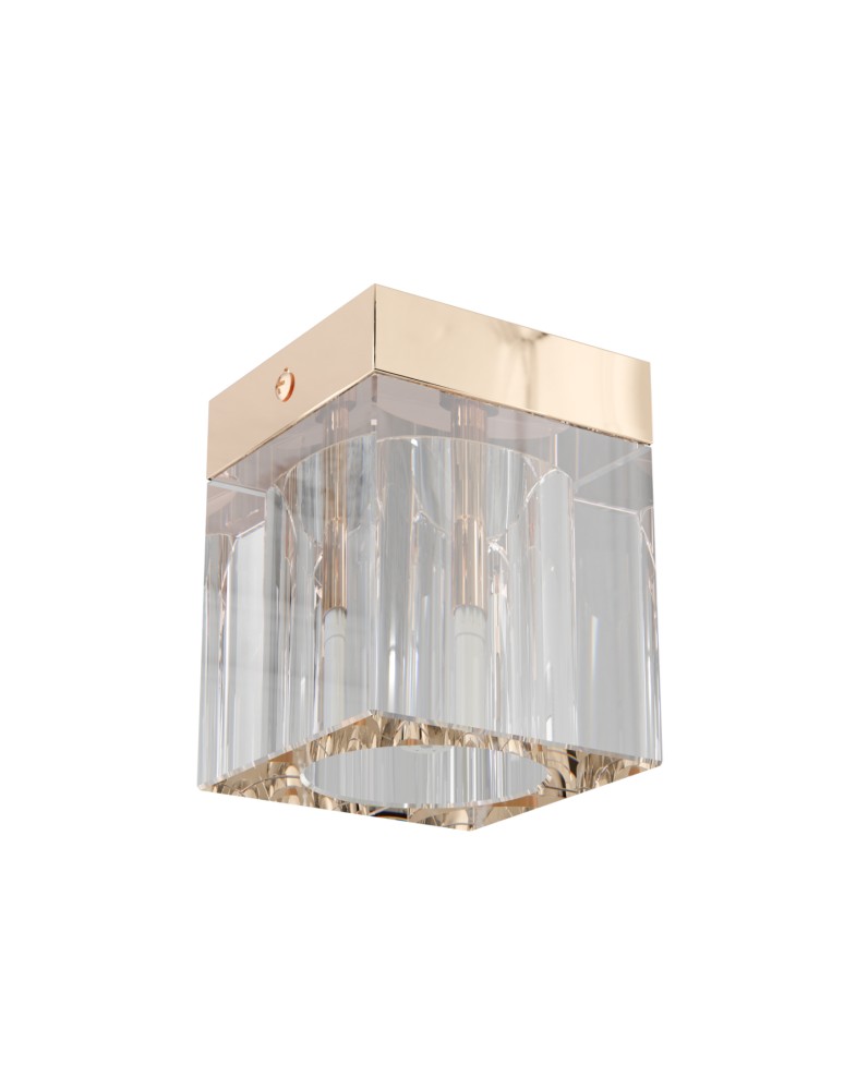 Open Design Highlights Cubo Claro Gold Plafon/Lampa Sufitowa 1xG9 Max 9W LED 230V Transparentny|Złoto OR86188