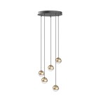 Lampy wiszące kule - Open Design Highlights Bolicina V Gold Wisząca 5x5W LED 3000K 230V 2680lm Transparentny|Złoty OR85518 - product 1