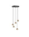 Open Design Highlights Bolicina V Gold Wisząca 5x5W LED 3000K 230V 2680lm Transparentny|Złoty OR85518