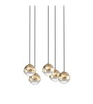 Lampy wiszące kule - Open Design Highlights Bolicina V Gold Wisząca 5x5W LED 3000K 230V 2680lm Transparentny|Złoty OR85518 - product 2