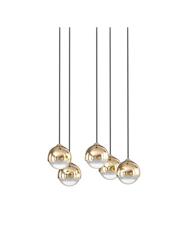 Open Design Highlights Bolicina V Gold Wisząca 5x5W LED 3000K 230V 2680lm Transparentny|Złoty OR85518 - produkt 2