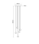 Lampy wiszące kule - Open Design Highlights Bolicina V Gold Wisząca 5x5W LED 3000K 230V 2680lm Transparentny|Złoty OR85518 - product 4