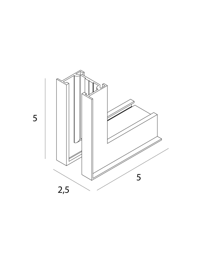 Akcesoria do szynoprzewodów magnetycznych - Maxlight Kątownik Do Użycia Przy Uskoku Na Suficie. Do Szyn NT0011, NT0012- Micro11 Czarny NT0015 - product kolory-swiatla.pl 2