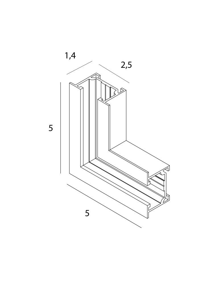 Akcesoria do szynoprzewodów magnetycznych - Maxlight Kątownik 90°. Montaż Na Sufit Lub Ścianę. Do Szyn NT0011,NT0012- Micro11 Czarny NT0013 - product kolory-swiatla.pl 2