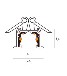 Szyny magnetyczne - Maxlight Szynoprzewód Micro11 Czarny Wpuszczany Sprężynowy 2Mb NT0012 - product 4