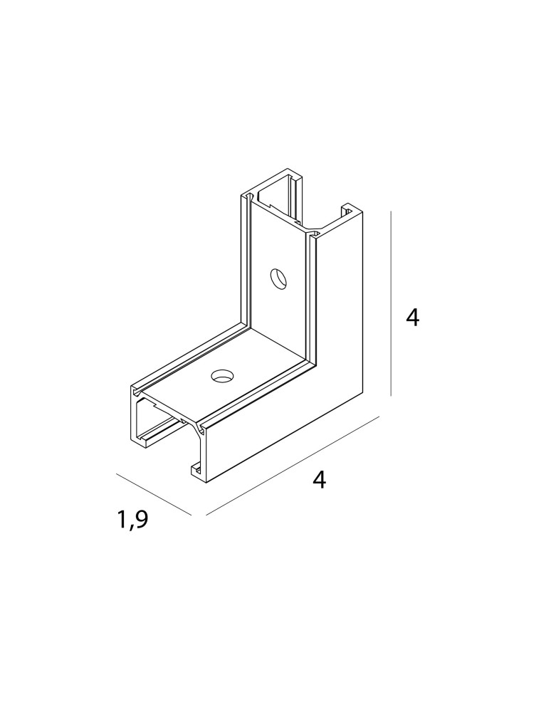 Akcesoria do szynoprzewodów magnetycznych - Maxlight Kątownik Do Użycia Przy Uskoku Na Suficie. Do Szyn NT0006, NT0007- Micro11 Czarny NT0010 - product kolory-swiatla.pl 2