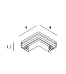 Akcesoria do szynoprzewodów magnetycznych - Maxlight Kątownik 90°. Montaż Na Sufit Lub Ścianę. Do Szyn NT0006,NT0007- Micro11 Czarny NT0008 - product 2