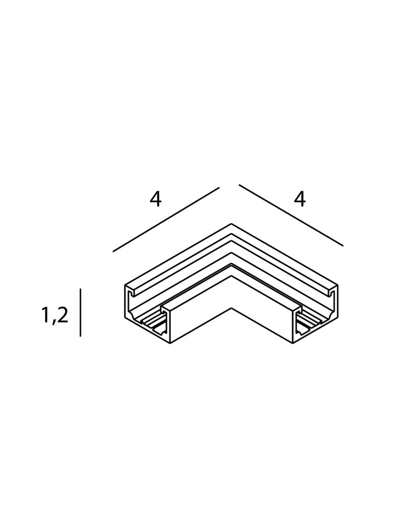 Akcesoria do szynoprzewodów magnetycznych - Maxlight Kątownik 90°. Montaż Na Sufit Lub Ścianę. Do Szyn NT0006,NT0007- Micro11 Czarny NT0008 - product kolory-swiatla.pl 2