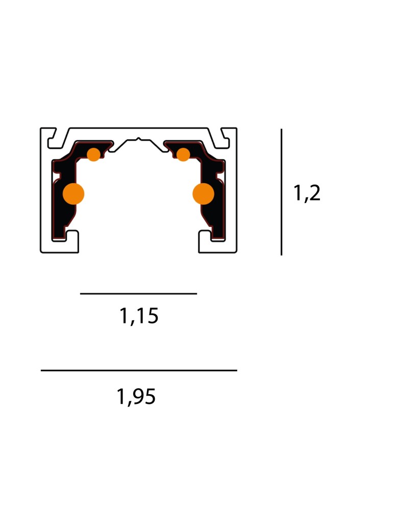 Szyny magnetyczne - Maxlight Szynoprzewód Micro11 Czarny Natynkowy 2Mb NT0007 - product kolory-swiatla.pl 3