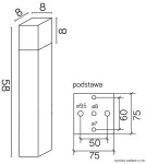 Lampy ogrodowe stojące - SU-MA CUBE 58cm 1x20W E27 230V Srebrny CB-580 AL Stojąca - produkt 4