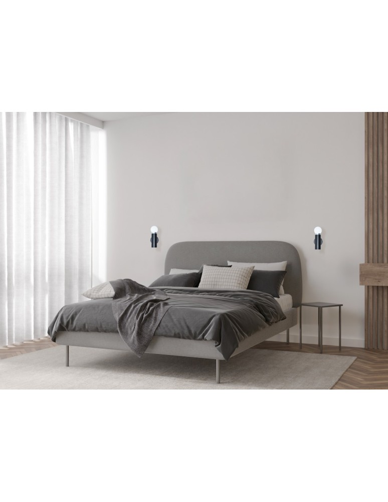 Kinkiety w stylu skandynawskim - Italux Macera Kinkiet 1xE27 piaskowy czarny WL-33849-1-BK - product kolory-swiatla.pl 2
