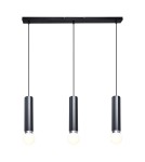 Lampy wiszące na listwie - Italux Macera Wisząca 3xE27 piaskowy czarny PND-33849-3-BK - product 1