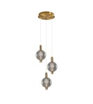 Lampy wiszące potrójne - Italux Lenti Wisząca LED 18W 3000K 720 lm Czarny, złoty PND-83631-3-BRO-SG - product 1