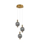 Lampy wiszące potrójne - Italux Lenti Wisząca LED 18W 3000K 720 lm Czarny, złoty PND-83631-3-BRO-SG - product 3