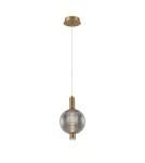 Lampy wiszące pojedyncze - Italux Lenti Wisząca LED 7W 3000K 310 lm Czarny, złoty PND-83631-1-BRO-SG - product 1