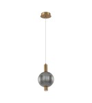 Lampy wiszące pojedyncze - Italux Lenti Wisząca LED 7W 3000K 310 lm Czarny, złoty PND-83631-1-BRO-SG - product 3