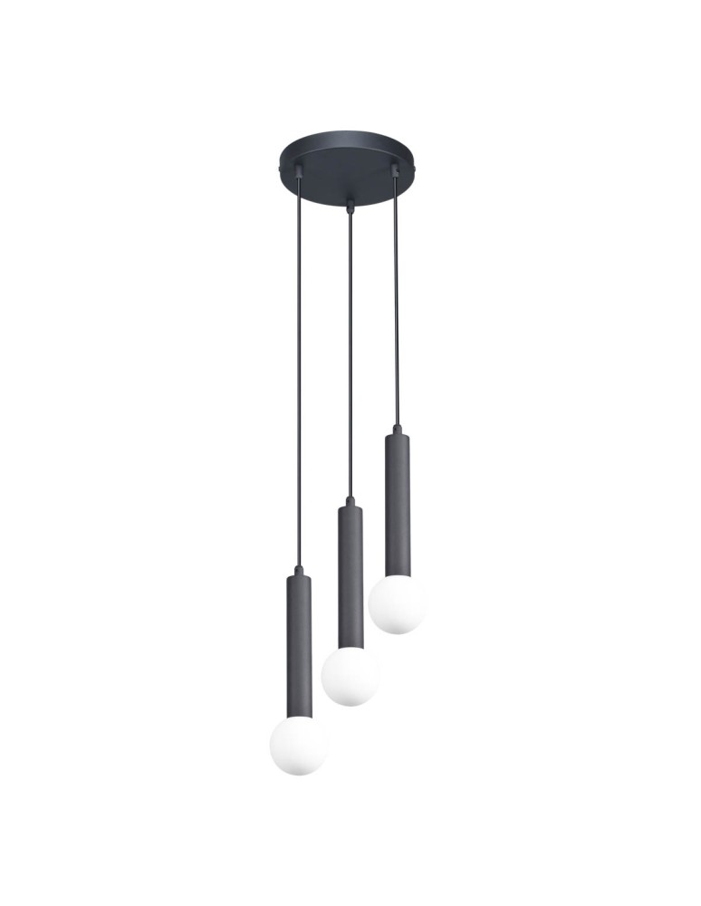 Lampy wiszące potrójne - Italux Filano Wisząca 3xG9 piaskowy czarny PND-33574-3-BK - product kolory-swiatla.pl 3