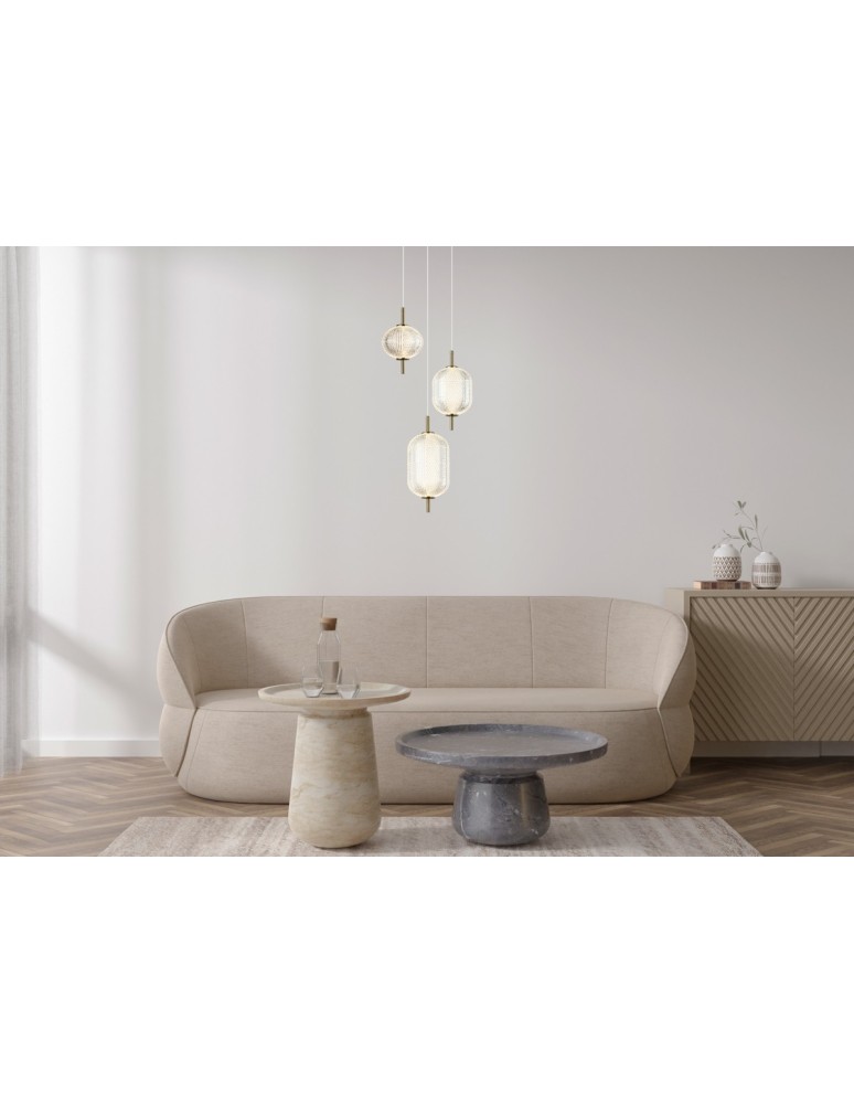 Lampy wiszące potrójne - Italux Corado Wisząca LED 23W 3000K 2104 lm Złoty PND-81438-3-GD - product kolory-swiatla.pl 2