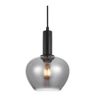 Lampy wiszące pojedyncze - Italux Stabla Wisząca 1xE27 Czarny PND-30084-1-BK-SG - product 3