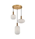 Lampy wiszące potrójne - Italux Della Wisząca 3xE27 Złoty PND-31982-3-GD - product 1