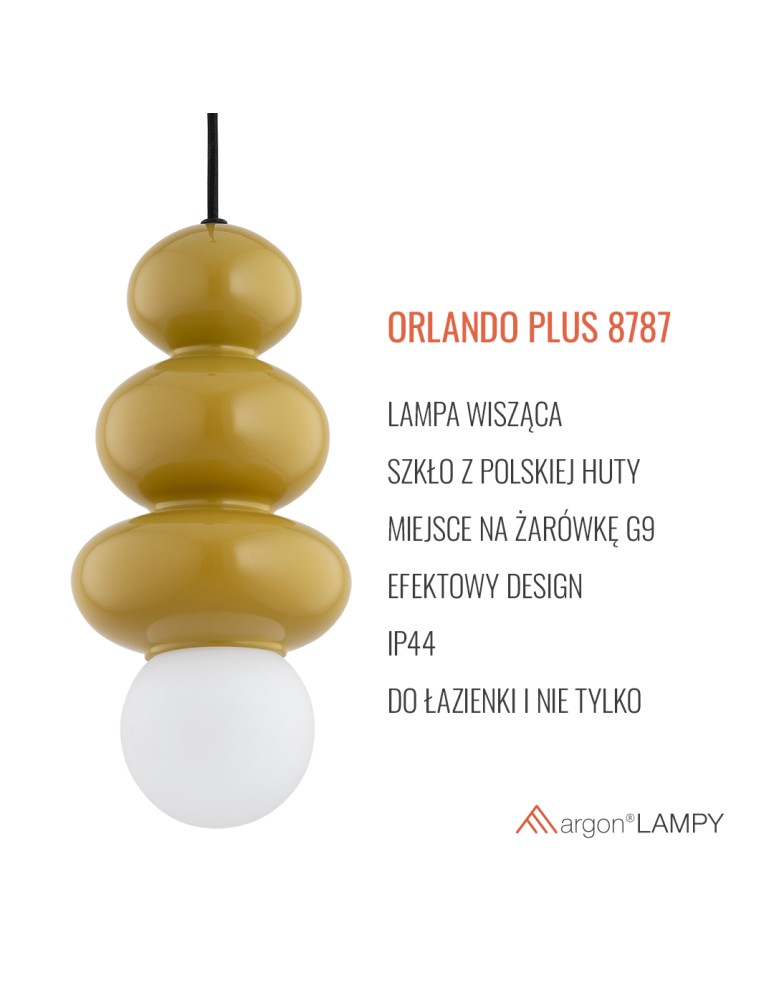 Argon ORLANDO PLUS 8787 G9 (nie zawiera źródła światła) / 230V szkło, stal lakierowana Argon ORLANDO PLUS 8787 G9 (nie zawiera źródła światła) / 230V szkło, stal lakierowana