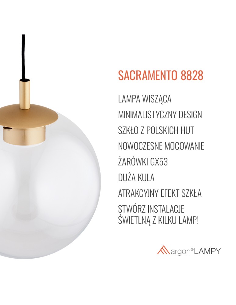 Argon SACRAMENTO 8828 GX53 (żarówka o mocy 8W stanowi element gratisowy - na wyposażeniu) / 230V 2700K szkło, stal lakierow Argon SACRAMENTO 8828 GX53 (żarówka o mocy 8W stanowi element gratisowy - na wyposażeniu) / 230V 2700K szkło, stal lakierow