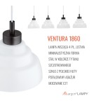 Argon VENTURA 1860  E27 (nie zawiera źródła światła) / 230V szkło, stal lakierowana szczotkowana Argon VENTURA 1860  E27 (nie zawiera źródła światła) / 230V szkło, stal lakierowana szczotkowana