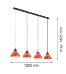 Lampy wiszące na listwie - Argon VENTURA 1859  E27 (nie zawiera źródła światła) / 230V szkło, stal lakierowana szczotkowana - product 7