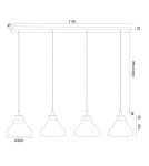 Lampy wiszące na listwie - Argon VENTURA 1859  E27 (nie zawiera źródła światła) / 230V szkło, stal lakierowana szczotkowana - product 8